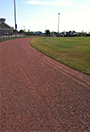 Warning tack of a baseball/softball field.